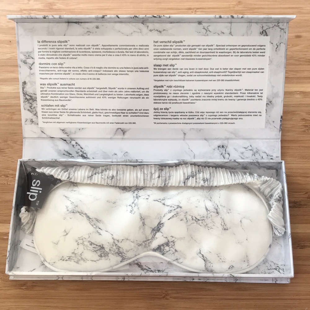 Slip 100% silk marble sleep eye mask New!